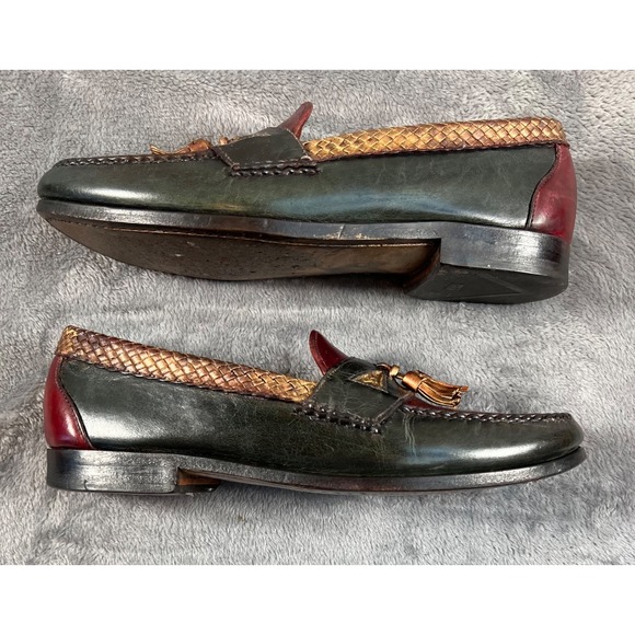 Allen Edmonds Maxfield Shoes Mens 10.5 D Tri Color Tassel Braided Loafers USA - Picture 6 of 14